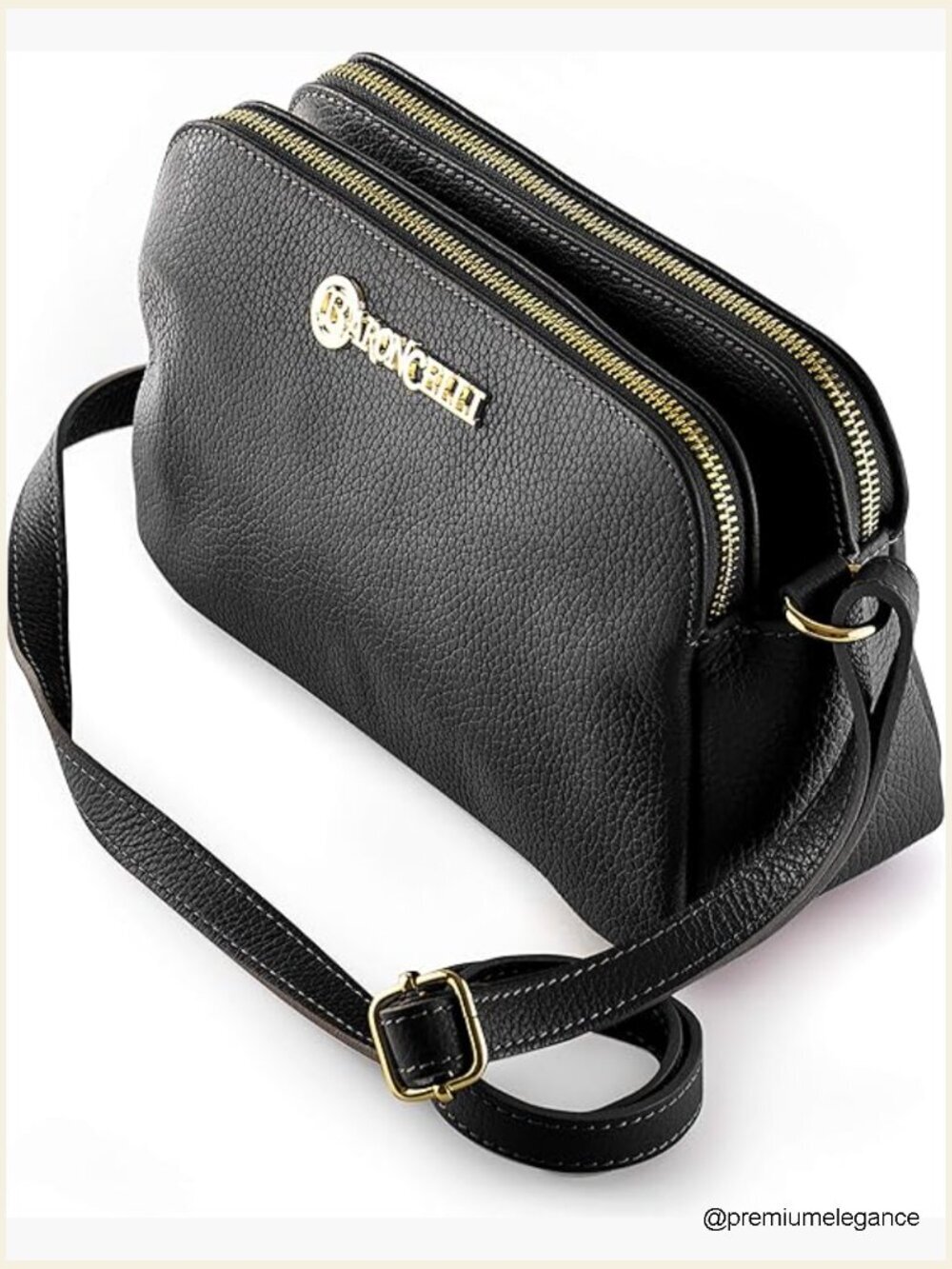 Genuine Italian Leather Crossbody Bag with Long Adjustable Strap